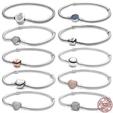 925 Silver Heart Crown Bracelet for Charm Beaded DIY