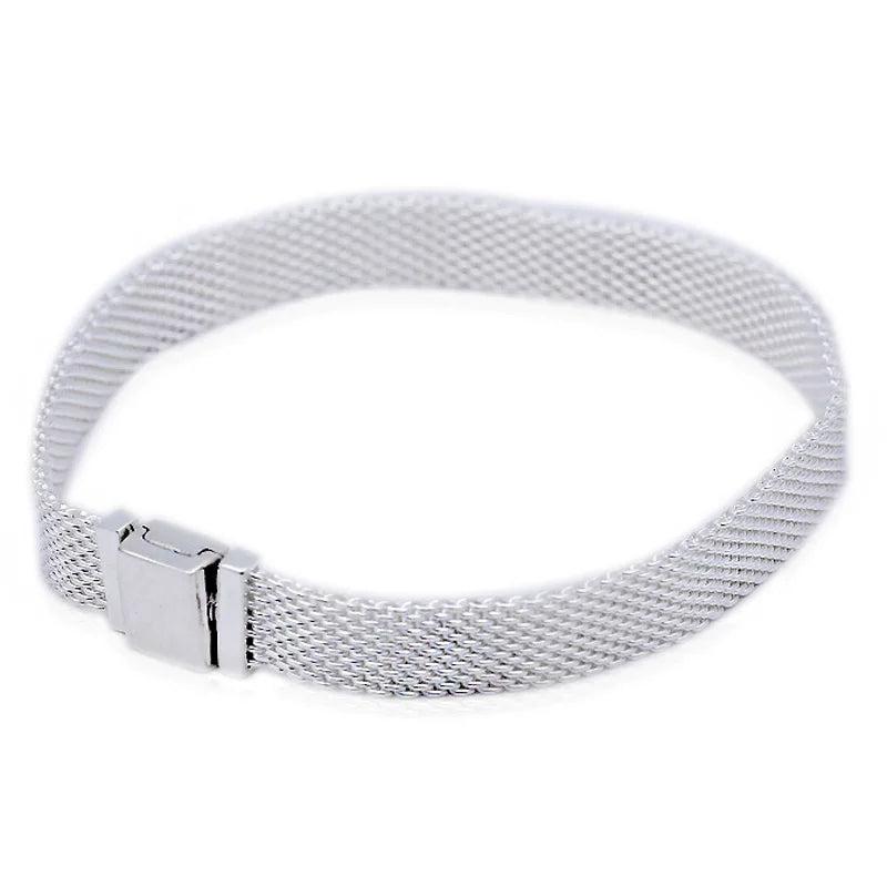 Rose Woven Mesh Reflexions Bracelet 925 Silver