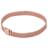 Rose Woven Mesh Reflexions Bracelet 925 Silver