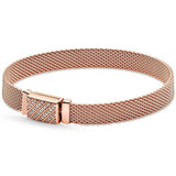 Rose Woven Mesh Reflexions Bracelet 925 Silver