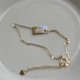 INZATT 925 Silver Square Love Gold Bracelet Women Jewelry