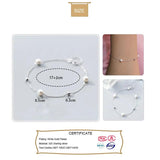 TrustDavis 925 Silver Pearl Bead Bracelet Wedding Jewelry