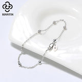 Italian 925 Silver Cable Chain Bracelet With Ball 6.5-8 Inch Size