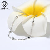 Italian 925 Silver Cable Chain Bracelet With Ball 6.5-8 Inch Size