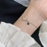 925 Silver Moon Star Bracelet Classic Student Party Jewelry
