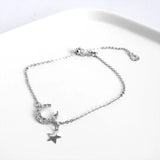 925 Silver Moon Star Bracelet Classic Student Party Jewelry