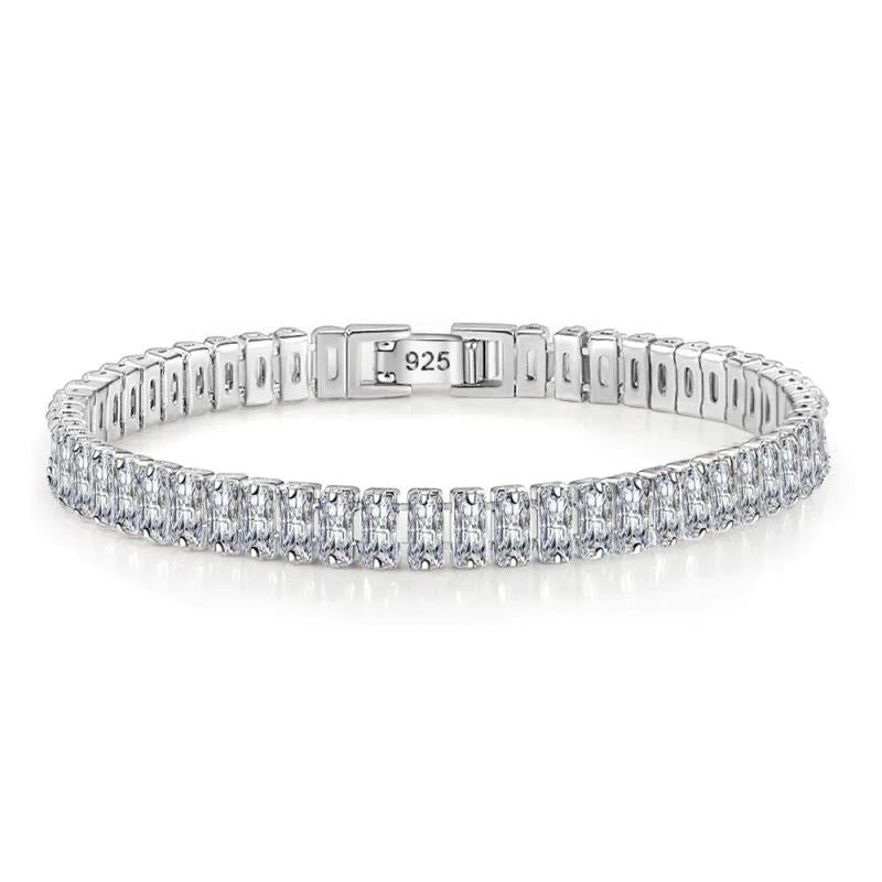 925 Silver Plated Women Bracelets Thick Chain Zircon Bracelet