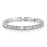 925 Silver Plated Women Bracelets Thick Chain Zircon Bracelet