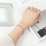 925 Silver Plated Women Bracelets Thick Chain Zircon Bracelet