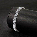 925 Silver Plated Women Bracelets Thick Chain Zircon Bracelet