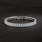 925 Silver Plated Women Bracelets Thick Chain Zircon Bracelet