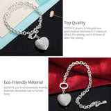 925 Silver Zircon Heart Key Bracelet for Women Wedding Jewelry