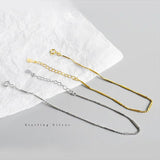 Sterling Silver Long Bead Chain Bracelet for Women