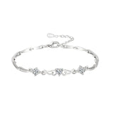 925 Silver Heart Shape Zircon Bracelet for Women