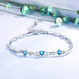 925 Silver Heart Shape Zircon Bracelet for Women