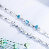 925 Silver Heart Shape Zircon Bracelet for Women