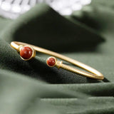 Southern Red Agate Bracelet Small Sterling Silver Plated