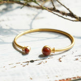 Southern Red Agate Bracelet Small Sterling Silver Plated