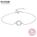 925 Silver Glittering Circle Charm Bracelet Women Jewelry