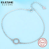 925 Silver Glittering Circle Charm Bracelet Women Jewelry