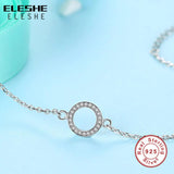 925 Silver Glittering Circle Charm Bracelet Women Jewelry