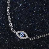 Sterling Silver CZ Bracelet with Lucky Eye Charm