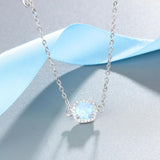 JewelOra Square Opal Bracelet with CZ Chain - 925 Sterling Silver