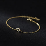 925 Silver Zircon Link Chain Bracelets for Women Party Charm Jewelry