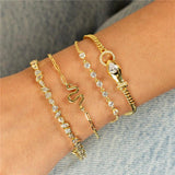 925 Silver Green Red Zircons Bracelets Stackable Summer Jewelry