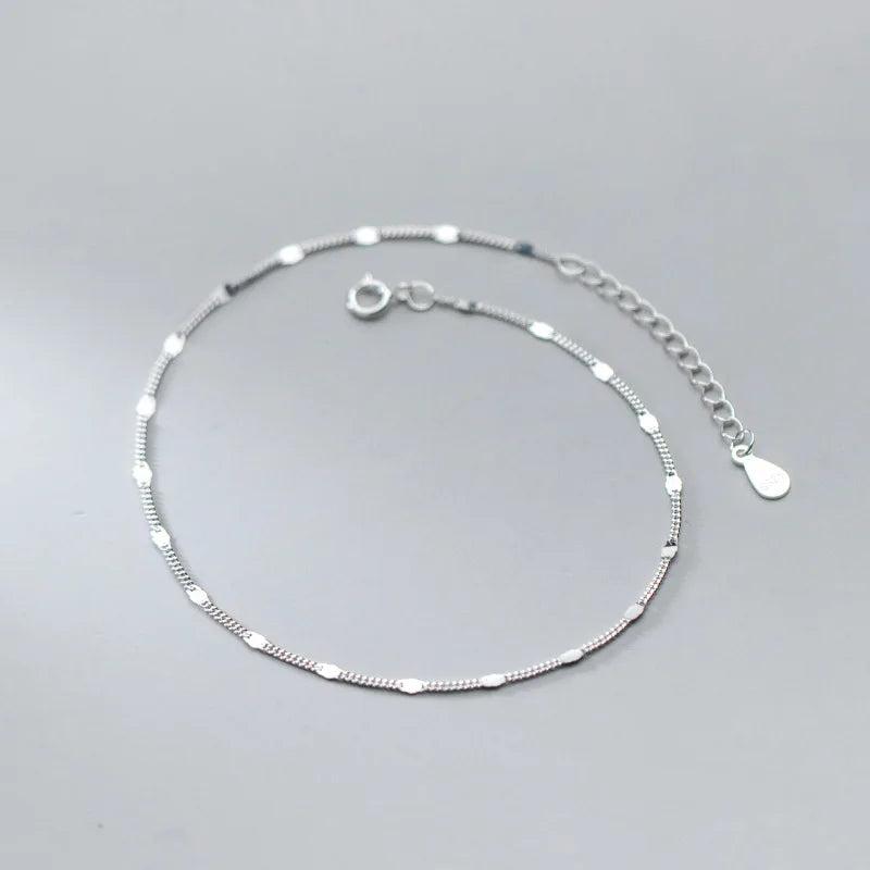 925 Sterling Silver Link Chain Anklet Jewelry