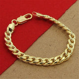 925 Silver Hand 8MM Sideways 18K Bracelet Men Women Party Charm Jewelry