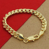 925 Silver Hand 8MM Sideways 18K Bracelet Men Women Party Charm Jewelry