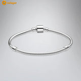 925 Silver Barrel Clasp Snake Chain Bracelet for Women
