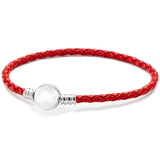 Multicolor Leather Ball Love Knot Bracelet Bangle