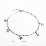 TrustDavis 925 Silver Sweet 5 Star Bracelet For Women
