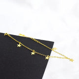 TrustDavis 925 Silver Sweet 5 Star Bracelet For Women