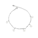 TrustDavis 925 Silver Sweet 5 Star Bracelet For Women