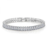 Silver Zircon Diamond Bracelet for Women Party Gift