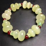 Natural Jade Afghan Gourd Beads Bracelet Adjustable Bangle