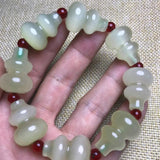 Natural Jade Afghan Gourd Beads Bracelet Adjustable Bangle