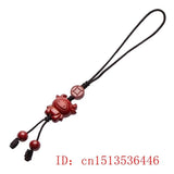 Hand-Carved Red Cinnabar Chinese Zodiac Key Chain with Adjustable Bangle