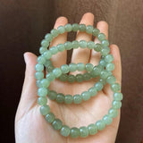 Green Jade Beads Elastic Bracelet Luck Amulet Women