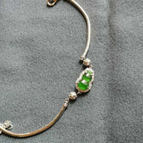 S925 Silver Green High Ice Chalcedony Gourd Bracelet