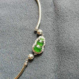 S925 Silver Green High Ice Chalcedony Gourd Bracelet