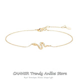 925 Silver Punk Snake Zircon Bracelets Vintage Crystal Pulseras
