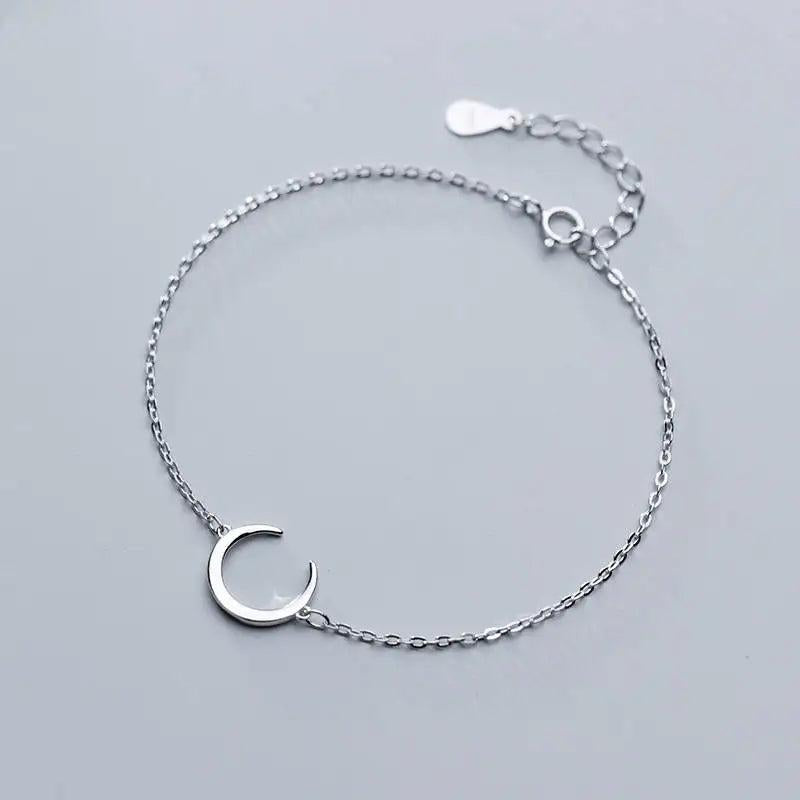 925 Silver Moon Bracelet Fine Jewelry Chain Gift