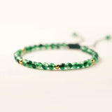 925 Silver Round Green Ctystal Chain Bracelet For Women