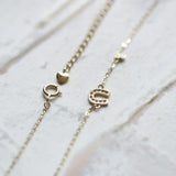 925 Silver Zircon Heart U Bracelet 14K Chain