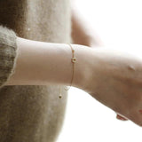 925 Silver Zircon Heart U Bracelet 14K Chain