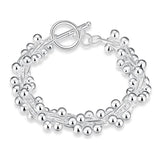 925 Silver Grape Bead Chain Bracelet For Woman